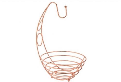Stylish Copper Wire Fruit Basket With Banana Hook