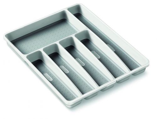Anti slip 6 Compartment Drawer Plastic Kitchen Cutlery Organiser