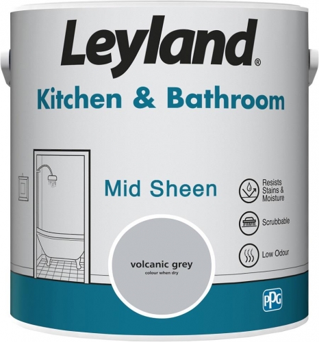 Leyland Kitchen and Bathroom Mid Sheen 2.5L Volcanic Grey
