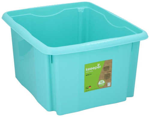 Storage Box 25L Blue Plastic Durable Medium Size Indoor Home Office Organizer