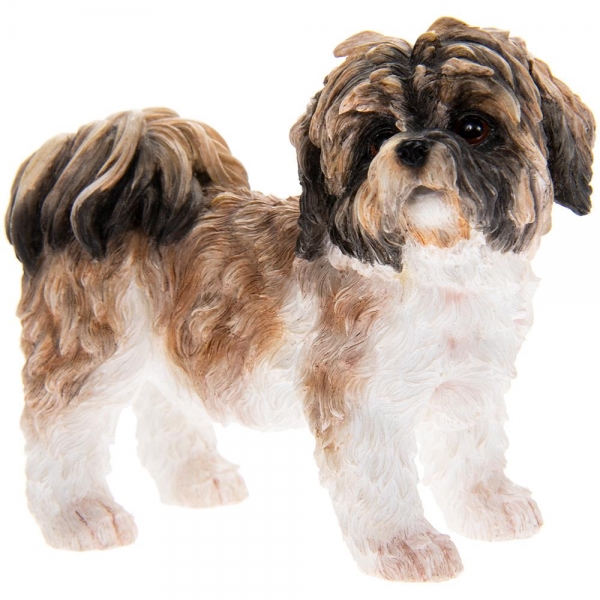 Brown and White Shih Tzu Dog Ornament