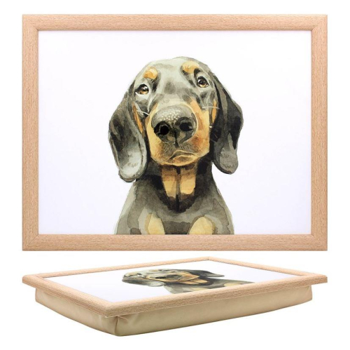 Dachshund Lap Tray Medium Size Cushioned Base Portable for Dog Lover Indoor Use