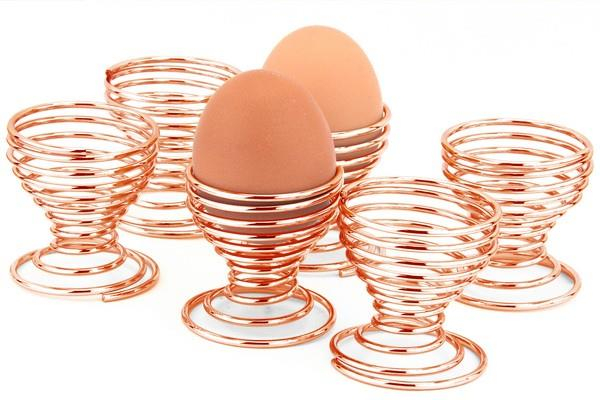 Copper Egg Cups Set of 6 Premium Metallic Breakfast Tableware 5cm Modern Design