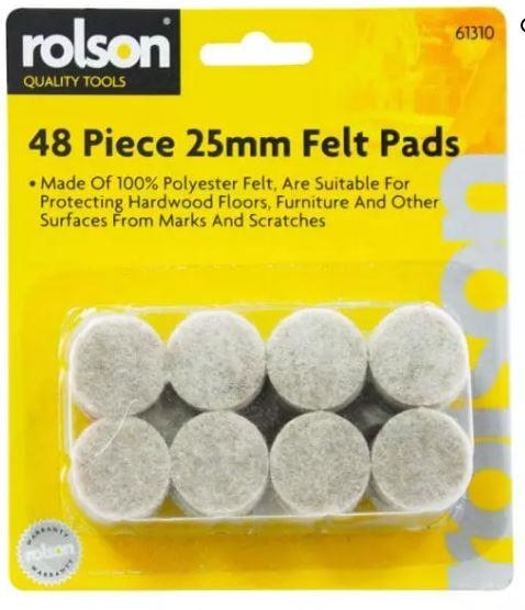 25mm Felt Pads 48pc