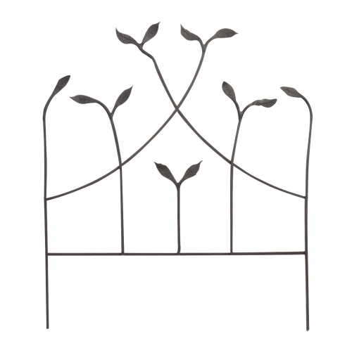 Forged Border Edge with Leaves Black 54x48cm