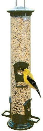 Mixed Seed Tube Feeder Green Plastic