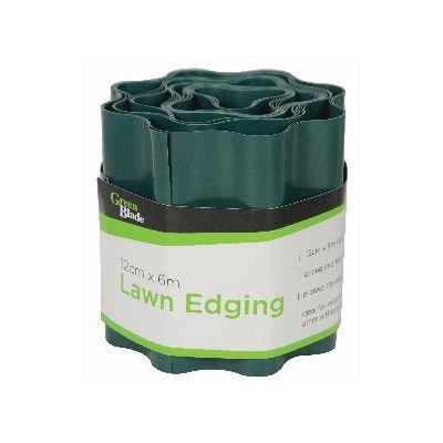 6M x 12cm Lawn Edging Green Blade