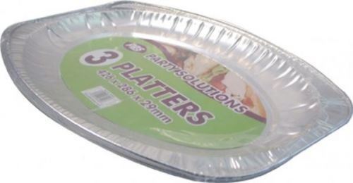 Medium 3pk Disposable Foil Platter for Serving Party Birthday Catering