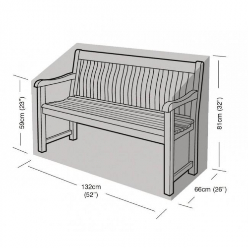 2 Seater Bench Cover Black