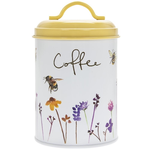 Busy Bees Round Metal Coffee Storage Canister