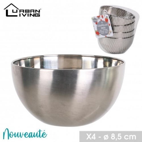 Set of 4 Round Bowl Stainless Steel Small