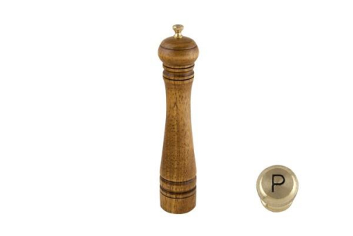 Wood Pepper Mill 27cm Dark Brown Classic Design Durable Smooth Grinding Tool