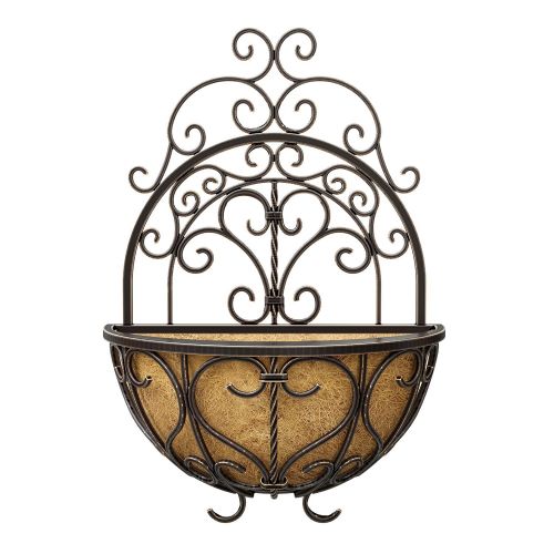 Panacea 16Inch Bronze Rustic Italia Wall Planter Decorative