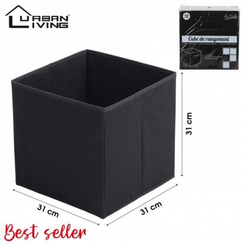 Fabric Storage Cube 31X 31 X31 Cm Black