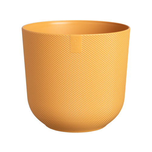 Jazz Round Flower Pot 35cm Amber Yellow Eco Friendly Plastic Indoor Medium Size