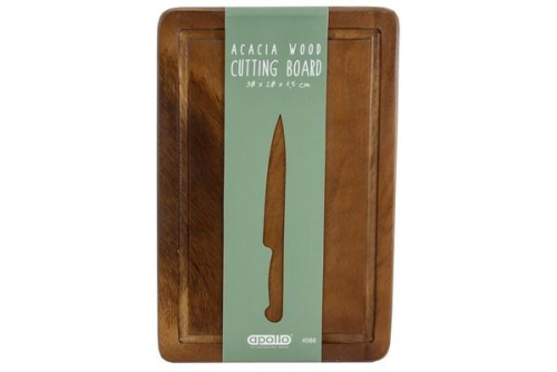 Acacia Cutting Board 30x20cm Oiled Natural Wood Durable for Chopping and Serving