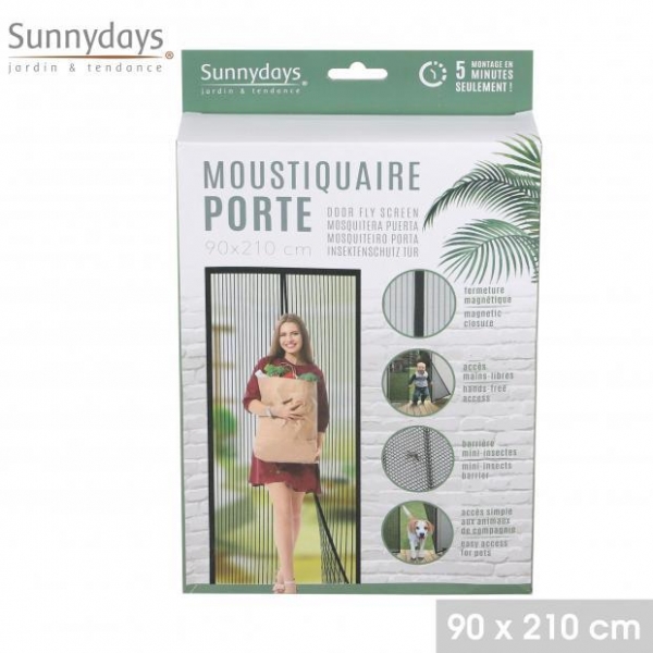 Magnetic Door Curtain Mosquito Net Black