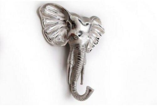 Silver Elephant Coat Hook Aluminium Wall Decoration