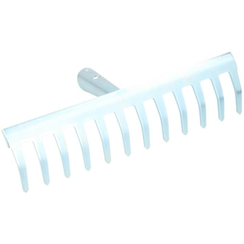 Rake 10x29.5cm Metal Silver Lawn Care Soil Preparation Leaf Collection Tool