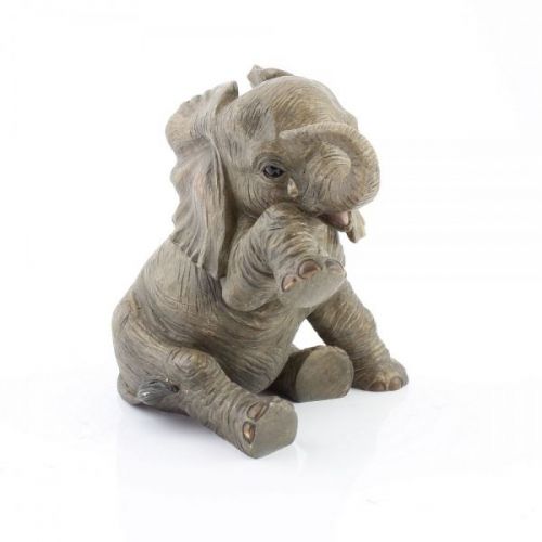 15Cmresin Baby Elephant Sitting Teardrop Home Decoration Ornament Figurine
