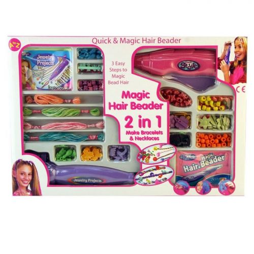 Magic Hair Beader 2 In 1 Girls Jewellery Maker Bead Bracelets And Necklaces