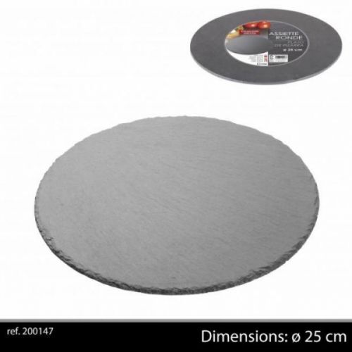 Ardoise Tableware Round Serving Platter 25cm Starter Slate Slate