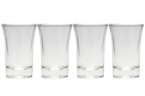 Set of 4 Clear Shot Glasses 28ML