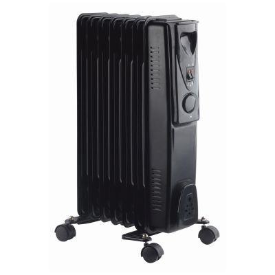 1.5Kw 7 Fin Black Slimline Oil Filled Radiator Heater Warmer