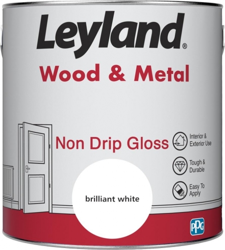 Leyland Wood and Metal Non Drip Gloss Brilliant White 2.5L