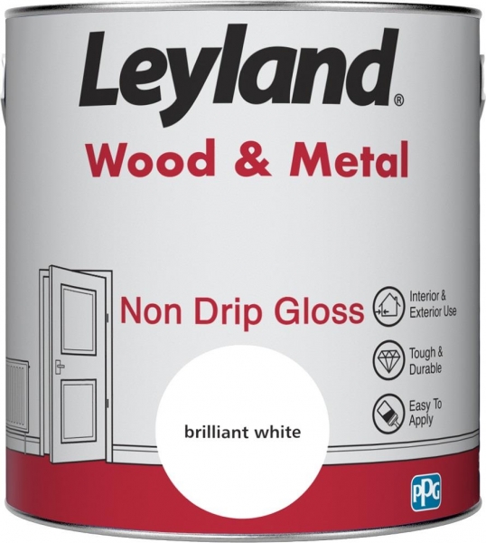Leyland Wood and Metal Non Drip Gloss Brilliant White 2.5L