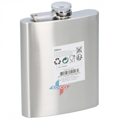 Stainless Steel Pocket Hip Flask 200ml - Stylish Drinkware Portable Water Bottles Bottled Tumblers