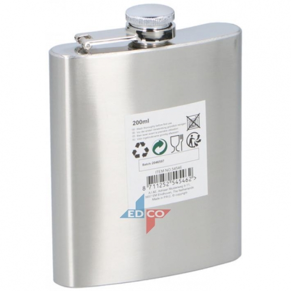 Stainless Steel Pocket Hip Flask 200ml - Stylish Drinkware Portable Water Bottles Bottled Tumblers