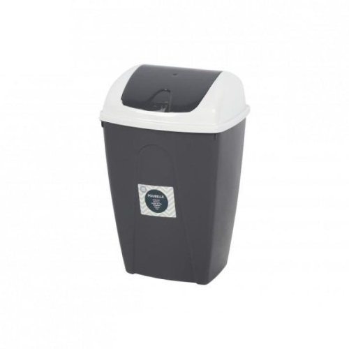 Rubbish Bin With Lid White & Moonrock