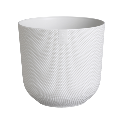 Jazz Round Flower Pot 35cm Silky White Eco Friendly Plastic Indoor Medium Size