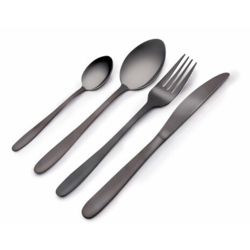 Cutlery Set 16PC, Black, Stainless Steel