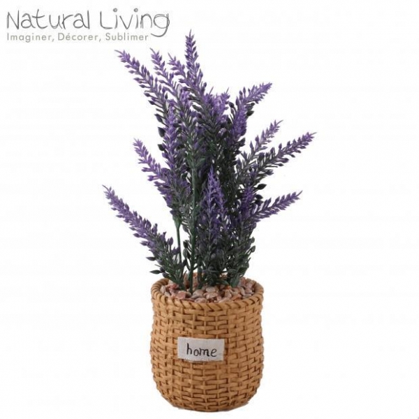 Artificial Lavander In Resin Pot Indoor Outdoor