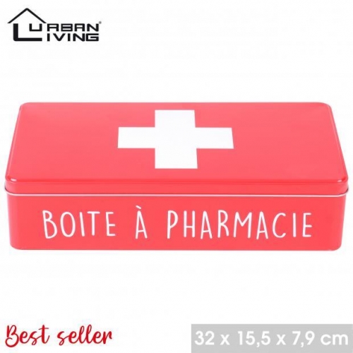 First Aid Red Metal Medicine Box