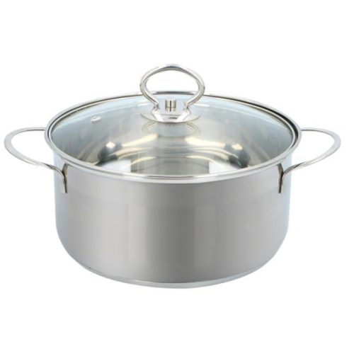 Stainless Steel Pan With Glass Lid 11.5cm X Dia 20cm 3.4L