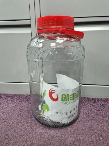 Glass jar 8L with Red Plastic lid