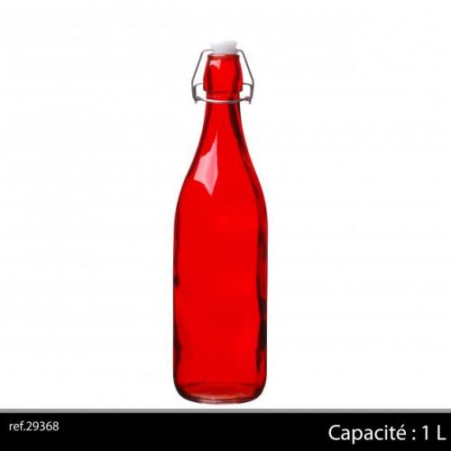 1Ltr Glass Bottle Red
