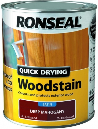 Ronseal Woodstain Quick Dry Satin Deep Mahogany 750ml
