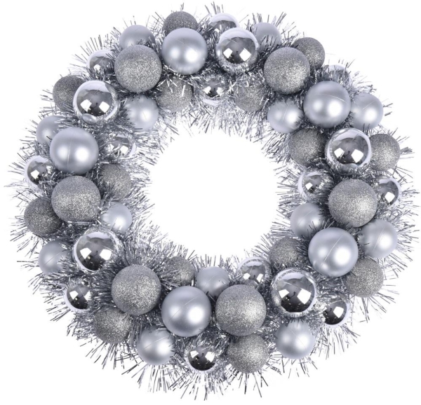 WREATH TINSEL 56PCS XMAS BALLS