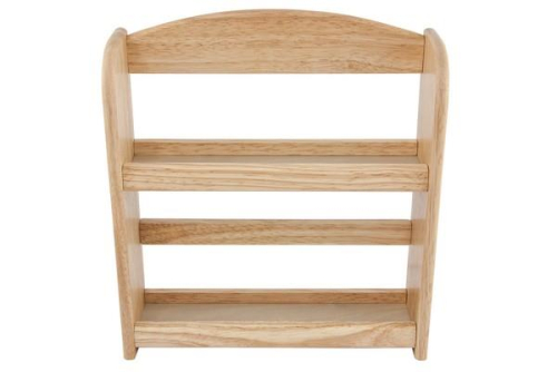 RB Spice Rack 2 Tier Hevea Wood 27cm Brown Compact Kitchen Organizer Storage