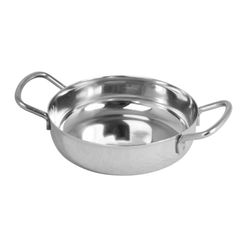 Mini Deep Pan 12.5cm Stainless Steel with Handles for Small Portions and Cooking
