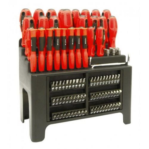 Rolson Tools 100Pc Screwdriver Set With Bits With Stand