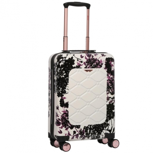Aerolite Stylish 55x35x20 Lightweight Hard Shell Cabin Hand Luggage Black Floral