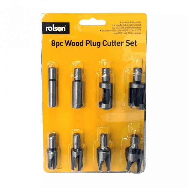 Set of 8 Carbon Steel Wood Plug Cutter Set