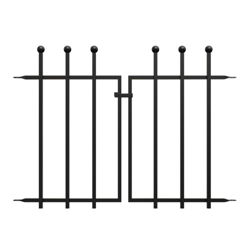 Ball Top Fence Gate, Black. H70