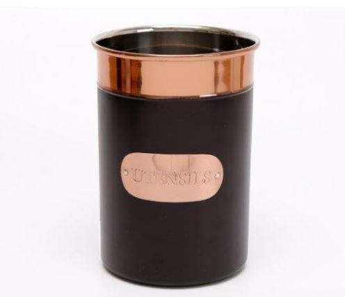 Black and Copper Utensil Steel Pot