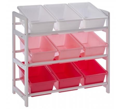 Premier Housewares 3 Tier White/Pink Kids Storage Unit